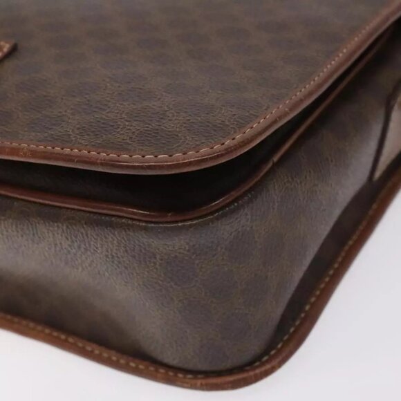 CELINE Macadam Canvas Shoulder Bag PVC Leather Brown Gold Auth KD057 - Picture 5 of 16